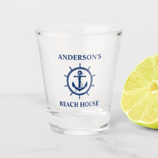 Verre A Shot Ancre nautique Roue Nom du bateau