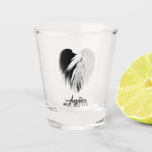 Verre A Shot ANGEL AILES COEUR Noir+Blanc Seulement mi-mal Funn