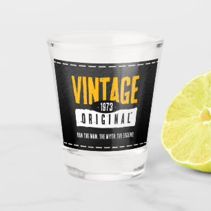 Verre A Shot Année de naissance vintage en cuir noir