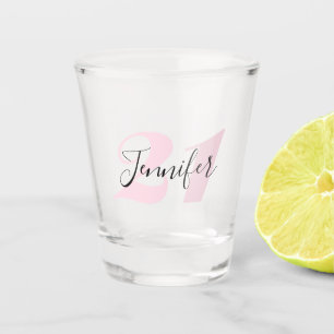Verre A Shot Anniversaire 21 ans   Nom personnalisé