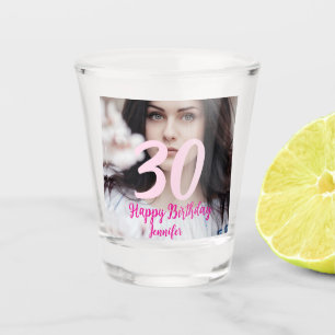 Verre A Shot anniversaire 30 ans ajouter nom date année photo b
