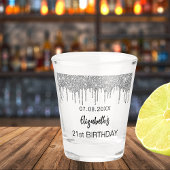 Verre A Shot Anniversaire argent parties scintillant nom goutte
