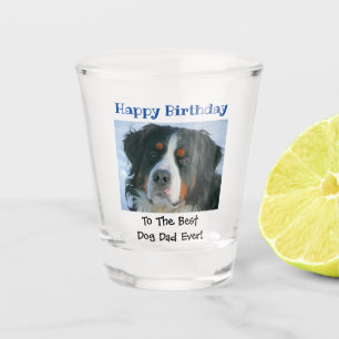 Verre A Shot Anniversaire Chien papa Meilleur Jour Animal Photo