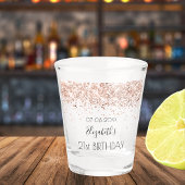 Verre A Shot Anniversaire fête rose or confetti nom
