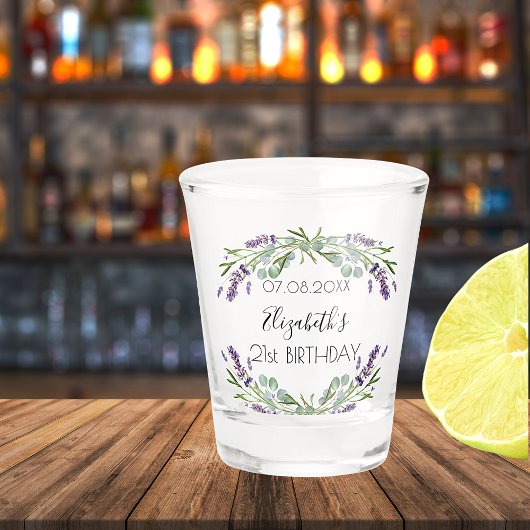 Verre A Shot Anniversaire lavande eucalyptus nom de la végétati