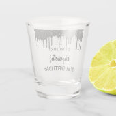 Verre A Shot Anniversaire noir parties scintillant nom goutte (Dos)