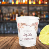 Verre A Shot Anniversaire pampas herbe rose pâle fleurs nom