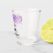 Verre A Shot Anniversaire parties scintillant violet nom étince (Droite)
