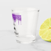 Verre A Shot Anniversaire violet parties scintillant nom goutte (Droite)