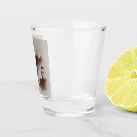 Verre A Shot Antique Famille Collage Photo B&W Image (Droite)