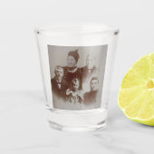 Verre A Shot Antique Famille Collage Photo B&W Image (Devant)