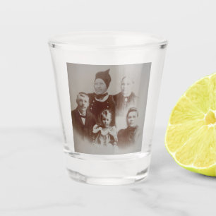 Verre A Shot Antique Famille Collage Photo B&W Image