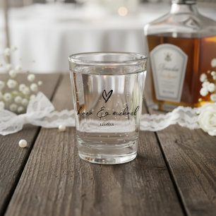 Verre A Shot Appel à la calligraphie Cœur Noir B&W ID940