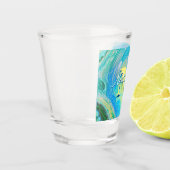 Verre A Shot Aqua Blue Acrylique Flow Art Can Cooler (Gauche)