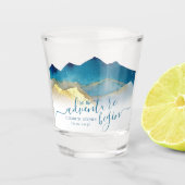 Verre A Shot Aquarelle Blue Gold Foil Mountain Mariage extérieu (Devant)