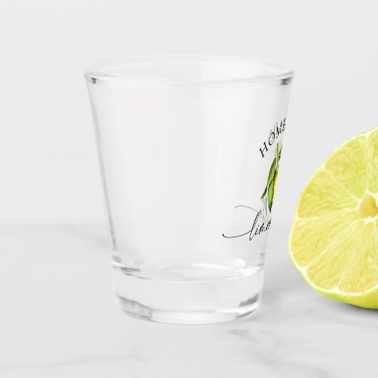 Verre A Shot Aquarelle citron calligraphie maison Limoncello (Gauche)