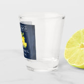 Verre A Shot Aquarelle Citrons Mariage en bois bleu Limoncello (Droite)
