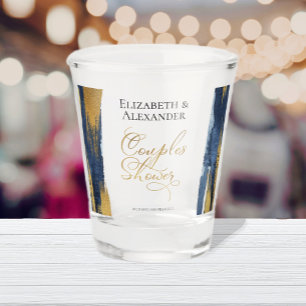 Verre A Shot Aquarelle Couples Lunettes de douche ABSTRAIT
