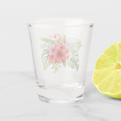 Verre A Shot Aquarelle Hibiscus rouge et orange (Dos)