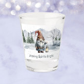 Verre A Shot Aquarelle hiver Gnome de Noël