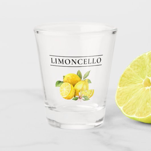 Verre A Shot Aquarelle Lemons Verdure Limoncello (Devant)