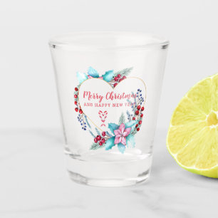 Verre A Shot Aquarelle Noël couronne & Sucre de canne
