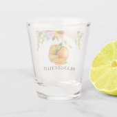 Verre A Shot Aquarelle Oranges Floral Verdure Orangecello (Dos)