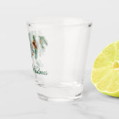 Verre A Shot Aquarelle Pine Cônes Verdure Joyeux Noël (Droite)