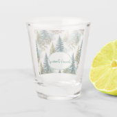 Verre A Shot Aquarelle Pine Motif Elégant hiver (Dos)