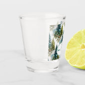 Verre A Shot Aquarelle Pine Motif Elégant hiver (Gauche)