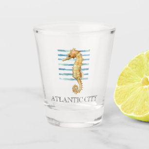 Verre A Shot Aquarelle Plage de Seahorse