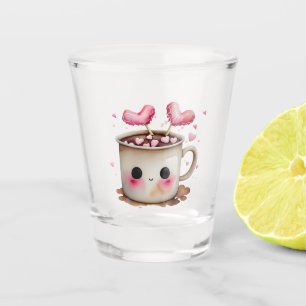 Verre A Shot Aquarelle rose et crème mignonne Chocolat chaud Mu
