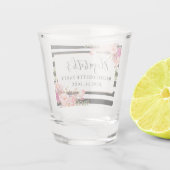 Verre A Shot Aquarelle rose Floral Frappe Bachelorette (Dos)