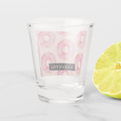 Verre A Shot Aquarelle rose moderne Motif avec nom (Dos)