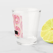 Verre A Shot Aquarelle rose moderne Motif avec nom (Droite)