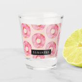 Verre A Shot Aquarelle rose moderne Motif avec nom (Devant)