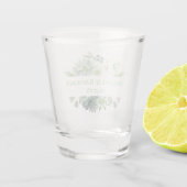 Verre A Shot Aquarelle Succulente Monogramme floral blanc (Dos)
