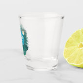 Verre A Shot Aquarelle Tropical avec Toucan Turquoise ID577 (Droite)