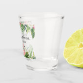 Verre A Shot Aquarelle tropicale Flamant rose floral Mariage (Droite)