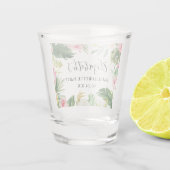 Verre A Shot Aquarelle tropicale Fleur Bachelorette (Dos)