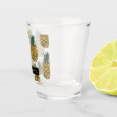 Verre A Shot Aquarelle tropicale Motif ananas avec nom (Droite)
