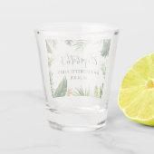 Verre A Shot Aquarelle tropicale Verdure Bachelorette Party (Dos)