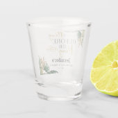 Verre A Shot Aquarelle Week-end de célibataire tropical (Dos)