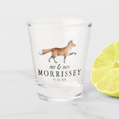 Verre A Shot Aquarelle Woodland Fox M. et Mme la Mariage (Devant)