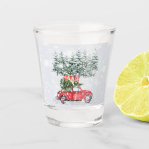 Verre A Shot Arbre de Noël et cadeaux de la Voiture Rouge à nei