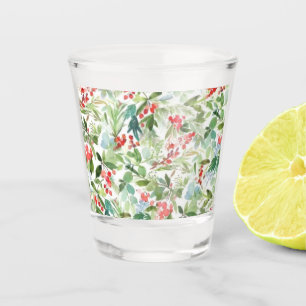 Verre A Shot Arbre de Noël vintage aquarelle