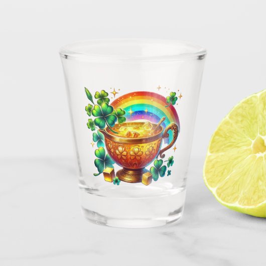 Verre A Shot Arc-en-ciel et pot d'or de la Saint-Patrick (Devant)