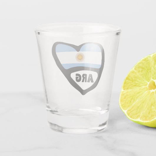 Verre A Shot Argentine Code Pays Drapeau Coeur ARG (Dos)