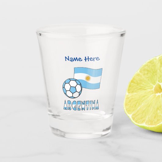 Verre A Shot Argentine Drapeau et football personnalisé (Devant)