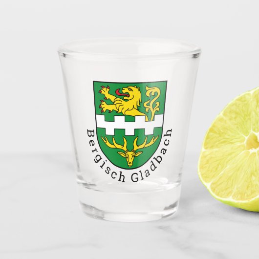Verre A Shot Armoiries de Bergisch Gladbach, Allemagne (Devant)
